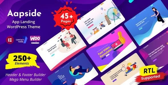 Aapside App Landing WordPress Theme